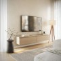 Selsey TV-Hängeboard Bemmi 175 cm in Eiche Holzoptik, wandmontiert unter TV im Wohnzimmer. Modernes Lowboard mit zwei Fächern.