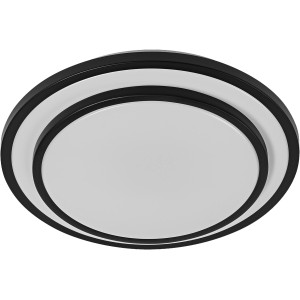 Moderne LED-Deckenleuchte Orbis Berlin, schwarz, Ø 29,3 cm für Innenräume.