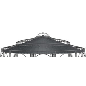 Eleo Sonnensegel Toskana Ø 550 cm für Pavillon Toskana Anthrazit