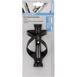 Schwarzer Fischer Trinkflaschenhalter Easy aus Kunststoff für Fahrräder.