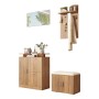 okwish Garderobenset mit Spiegel Schuhbank Haken Flur 140x35x133cm Natur_9