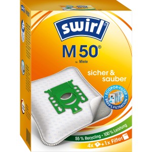 Swirl M 50 EcoPor Staubsaugerbeutel, 4 Stück. Staubbeutel für Miele Staubsauger.