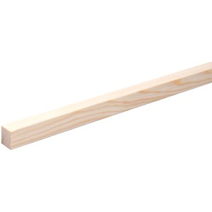Rohe, helle Flachleiste aus Lärchenholz, 12,5x12,5x2000 mm, ideal zum Basteln.