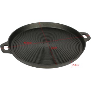 El Fuego Grillpfanne aus Gusseisen, emailliert, mit zwei Griffen. Ideal für Grillutensilien.