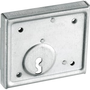 Abus Aufschraubschloss ASS BB, ein Türschloss aus Metall, Nahaufnahme.