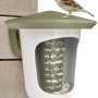 SingingFriend Vogelfutter-Spender Multi Feedr, grün-weiß, mit Spatz. Vogelhaus für verschiedene Futtersorten.