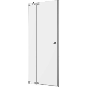 Brava Dusch-Nischentür mit Festteil, Chrom, Sondermaß. Anschlag links. Glasdusche für barrierefreies Bad.