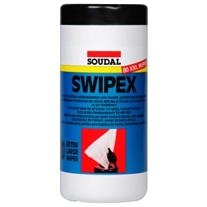 Soudal Swipex Reinigungstücher, 100 Stück, zur Reinigung von Händen und Werkzeugen.