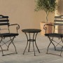 2er Set braune Biergartenstühle mit schwarzen Polstern in Gastronomiequalität.