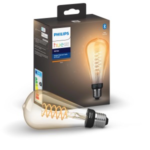 Philips Hue Filament Giant Edison E27 LED-Lampe, 7W, warmweiß, mit Bluetooth. Retro-Look für smarte Beleuchtung.