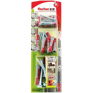 Fischer Dübel DuoPower Set mit Schrauben, verschiedene Größen (6 mm, 8 mm, 10 mm)