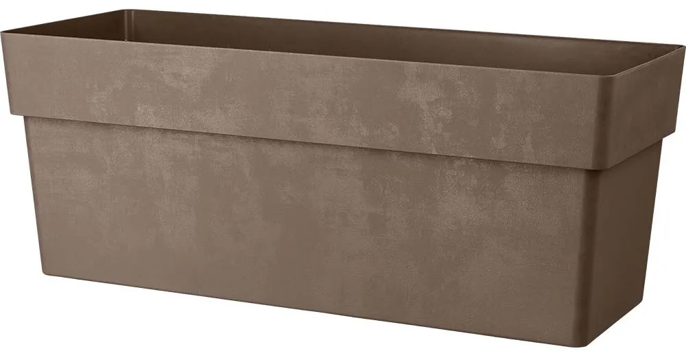 Vaso Per Piante Sahara Basso - Taupe 33,5x39 Cm In Plastica Resistente UV Con Inserto