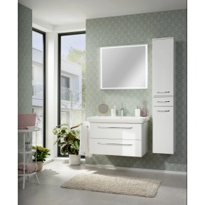 Fackelmann Spiegel Framelight mit LED-Beleuchtung (80 cm) im Badezimmer.