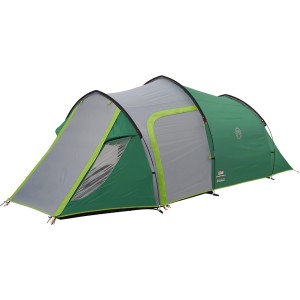 Coleman Chimney Rock 3 Plus Zelt, 3-Personen-Zelt in Grün-Grau, Tunnelzelt mit Fiberglasgestänge.