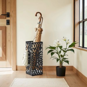 Songmics Schirmständer Patsy Stahl 15,5 x 15,5 x 41 cm Schwarz