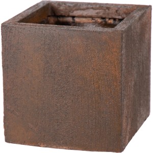 Quadratischer, rostfarbener M Collection Pflanzkasten Cubi, 44x44 cm, aus Fibreclay.
