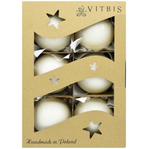 Vitbis Weihnachtskugeln 6-teilig Ø 8 cm Perlweiß