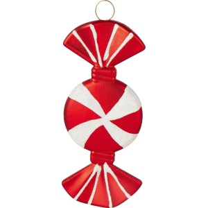 Baumschmuck Bonbon rot-weiß, 4er Set, dekorativer Baumbehang für Weihnachten.