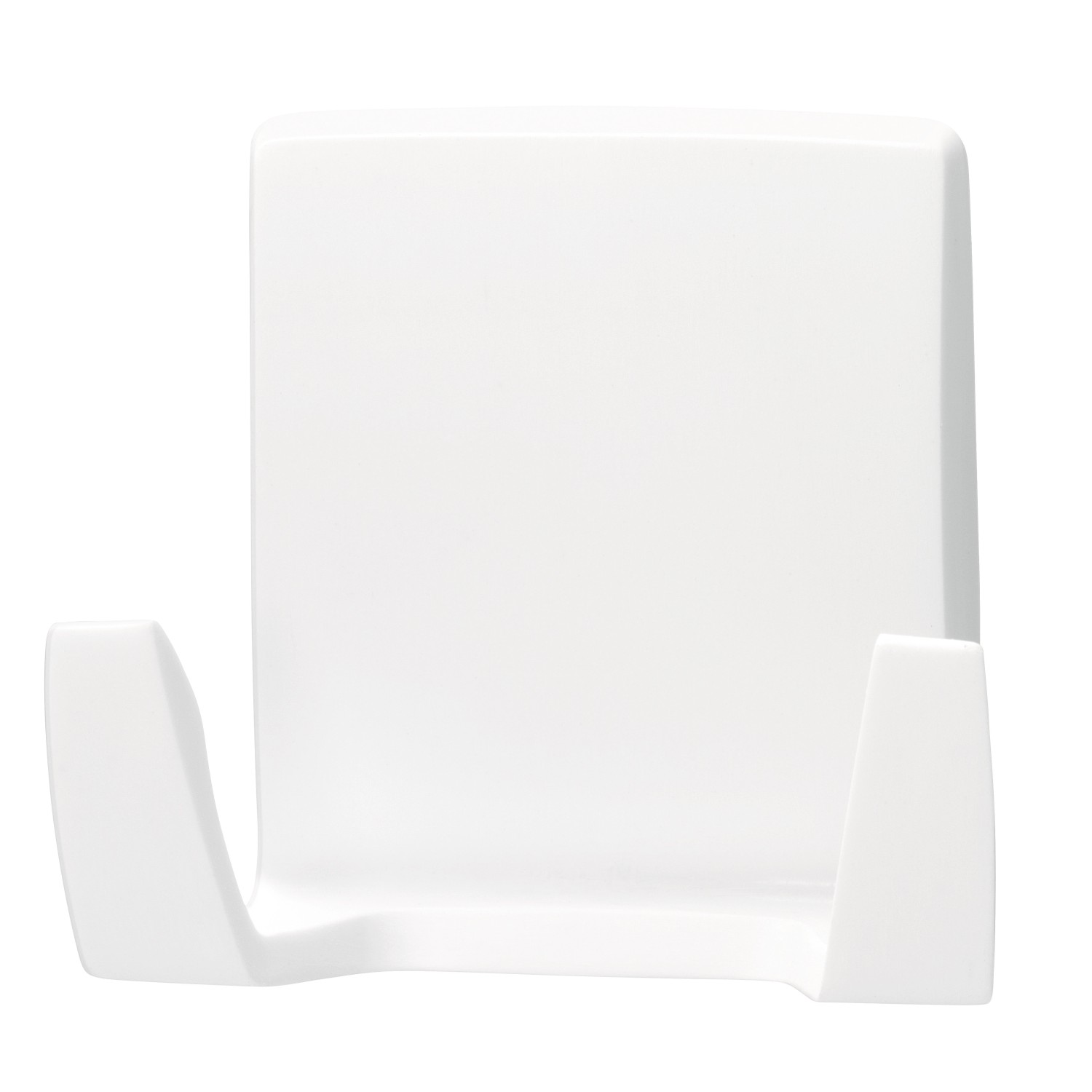 Weißer Tesa Doppelhaken zur Wandmontage, selbstklebend.
