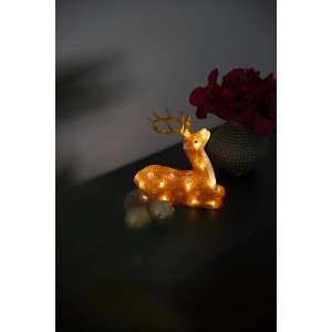 Leuchtendes Acryl-Reh von Konstsmide mit warmweißen LEDs, festliche Weihnachtsdeko für Innen.