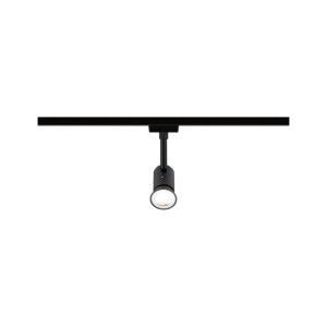 Paulmann URail Schienenspot Runa, schwarz matt, zylindrisch, an schwarzem LED-Schienensystem. Modernes Design.