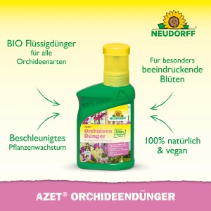Neudorff Azet Plus Orchideen-Dünger, 250ml Flasche, für gesundes Wachstum und prächtige Blüten.