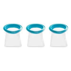 Drei Intex Filterbeutel für Pool Reinigungsset Deluxe, chlor- und salzwasserbeständig.