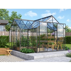 Vitavia Gewächshaus Sirius ESG 3 mm Schwarz 13 m² inkl. Fundament