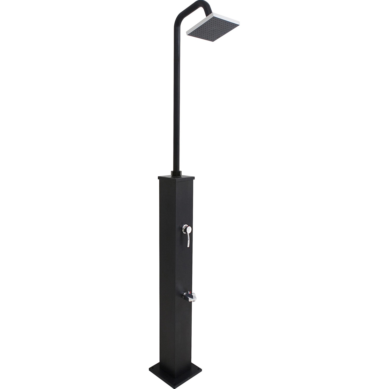 Schwarze Steinbach Speed Shower Solardusche Deluxe Supreme für den Garten.