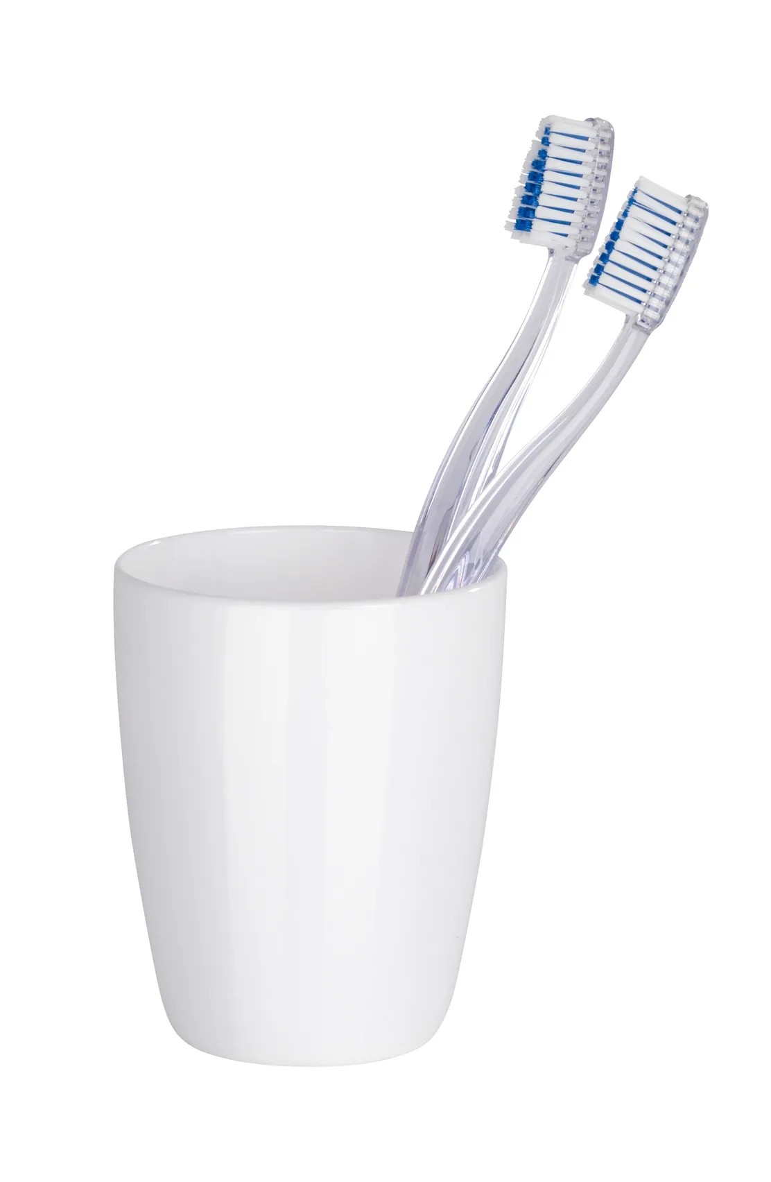 Wenko 23694100 Bicchiere Da Denti, Ceramica, Bianco, 8,5 X 12 X