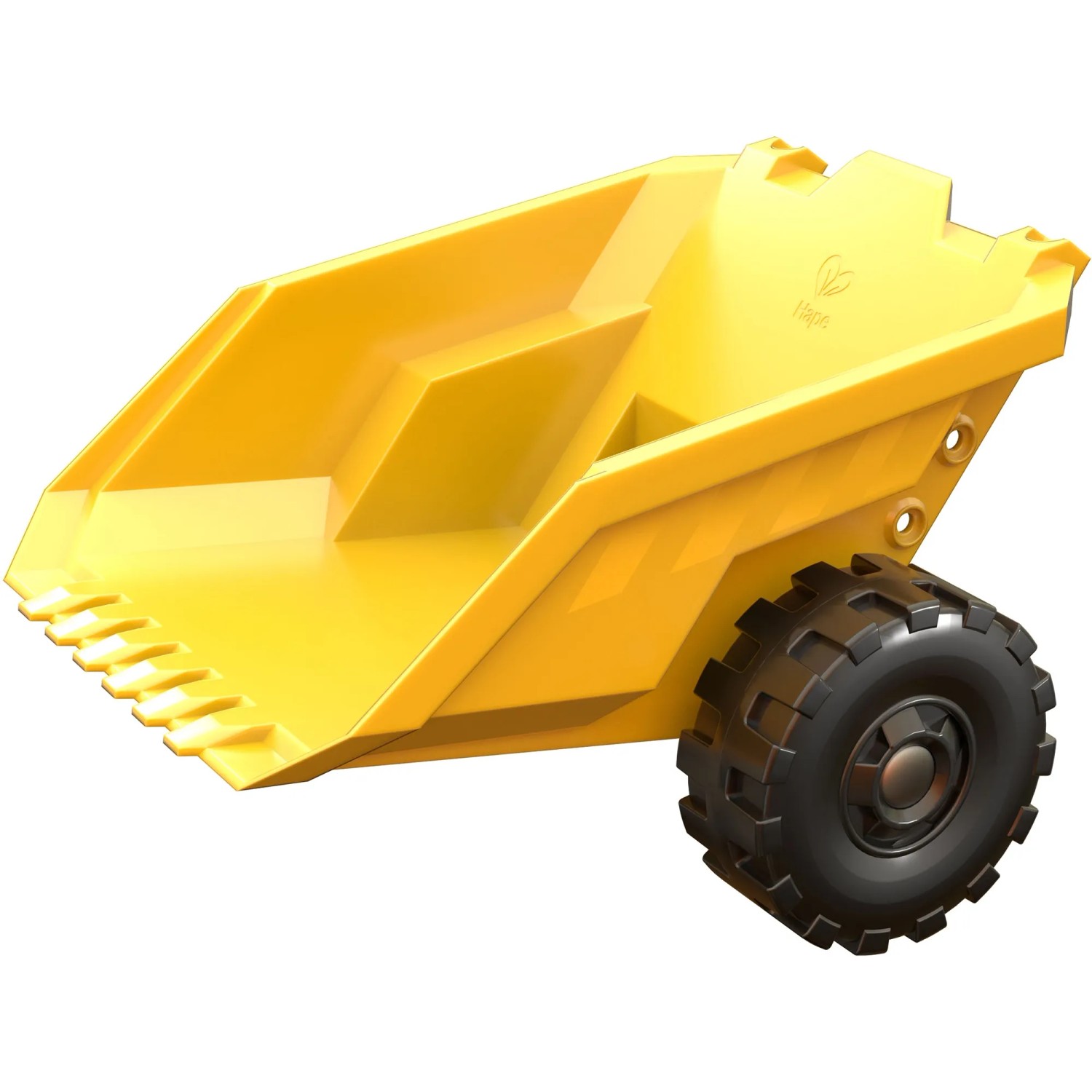 Gelber Hape Kipper aus dem 9-teiligen Sandspielzeug-Set für Kinder.