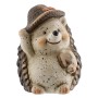 Dekorative Igel-Figur aus Keramik mit Hut, 8x10,6 cm, für herbstliche Deko.