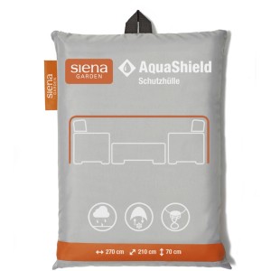Siena Garden Lounge-Schutzhülle AquaShield, hellgrau, 270x210x70 cm, verpackt.