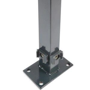 Floraworld Eckpfosten, 149 cm, anthrazit, mit Bodenplatte für Zaunbau & Sichtschutz.