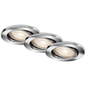 Briloner LED-Einbaustrahler, 3er Set, Chrom, für Innenräume.