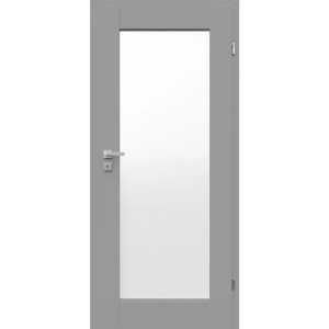 Graue Classen Zimmertür Kofano 1.2 mit Glaseinsatz, DIN links, 61x198,5 cm.