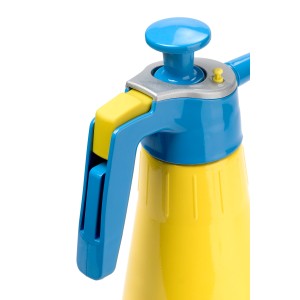 Gloria Hobby 125 Flex Drucksprühgerät, 1,25 l, gelb/blau, mit flexibler Düse für Pflanzenpflege.