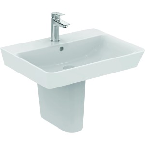 Ideal Standard Connect Air Waschtisch, 60 cm, Alpinweiß, mit Armatur. Modernes Handwaschbecken für Bad & Gäste-WC.