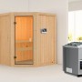 Woodfeeling Sauna Faurin mit Bio-Ofen und Glastür, Massivholzsauna für entspannende Momente.
