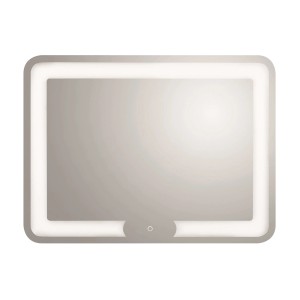 Kristall-Form LED-Leuchtspiegel, 80x60 cm, mit Farbwechsel für Bad oder Gäste-WC.