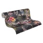 Vliestapete mit Blumenmuster in Schwarz und Grün. Dekorative Tapete mit floralem Design.