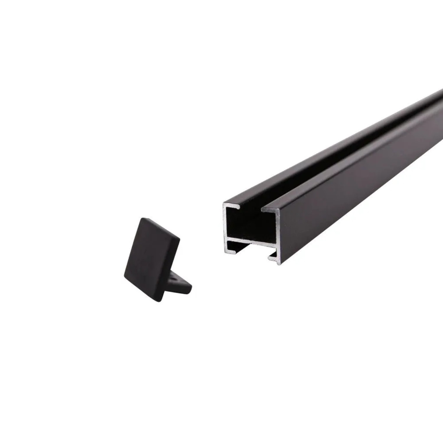 Deco-Raum Gardinenschiene nach Maß 1-Lauf Square Schwarz 340cm_10