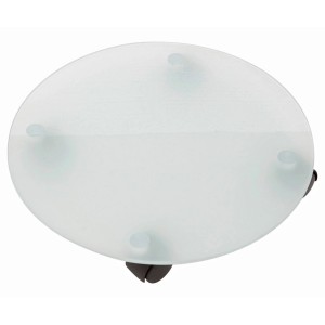 Pflanzenroller Glas Mattweiß rund Ø 35 cm