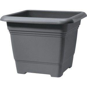 Scheurich Pflanzkübel Nora, 33x33 cm, Metallic Grau, viereckig, für Garten & Balkon.