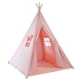 Pastellrosa Sunny Tipi Zelt Alba mit Fenster und Kissen, ideal zum Spielen und Entspannen.