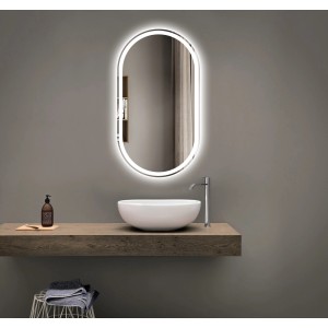 DSK LED-Lichtspiegel Silver Lagos 50 cm x 90 cm