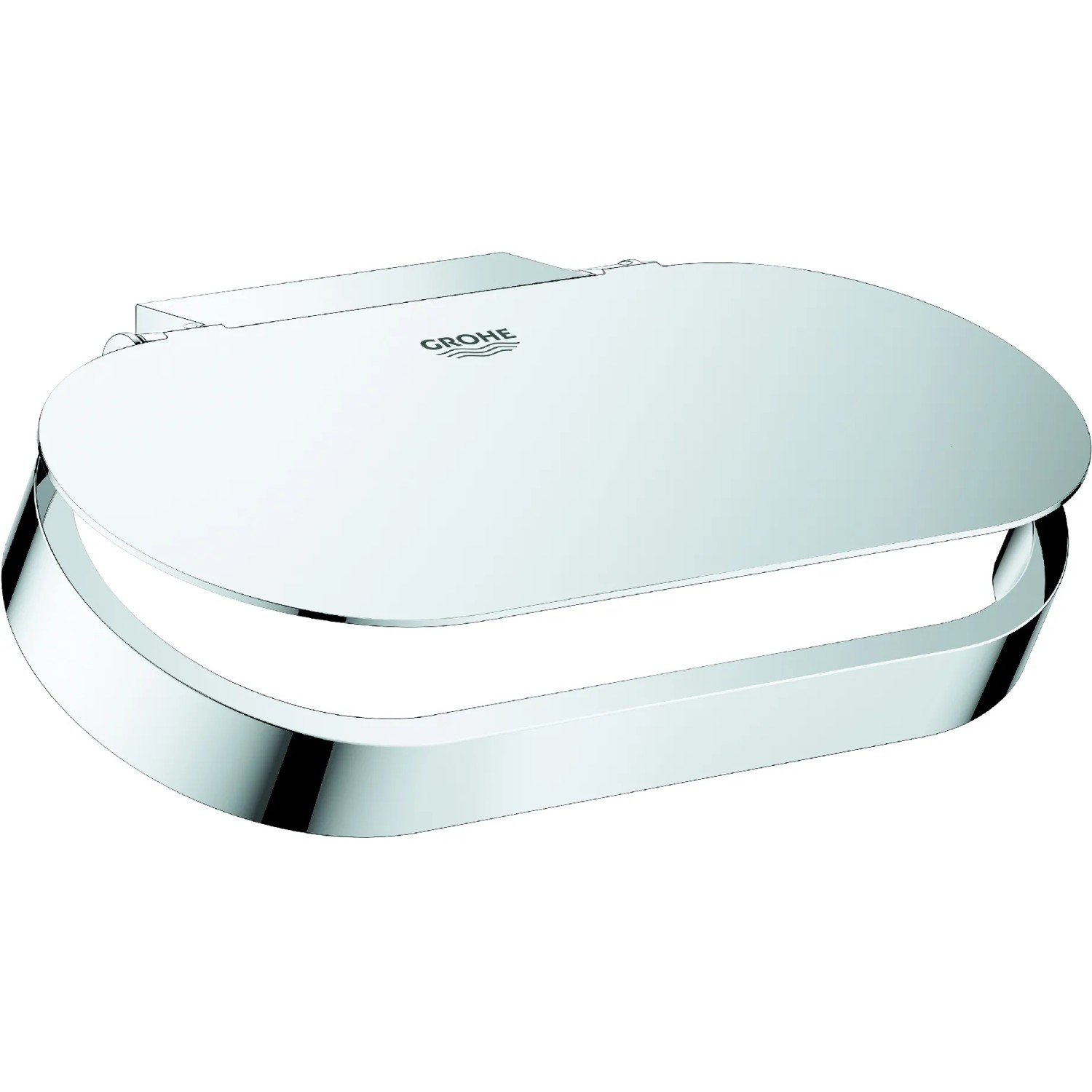 Grohe Selection WC-Papierhalter mit Deckel, Chrom, zur Wandmontage.