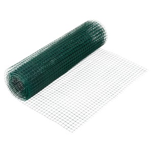 Grünes Volierengitter, Maschenweite 12,7mm, 5x0,5m, Drahtstärke 0,9mm, PVC-beschichtet.