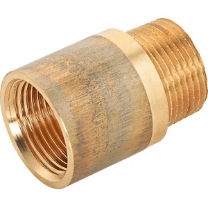 Hahnverlängerung aus Rotguss, 24,1 mm x 26,4 mm, 30 mm lang, für Gewindefittings.