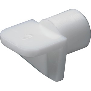 Weißer Hettich Bodenträger mit Zapfen (Ø 8 mm) aus Kunststoff für Regalböden, 20 Stück.